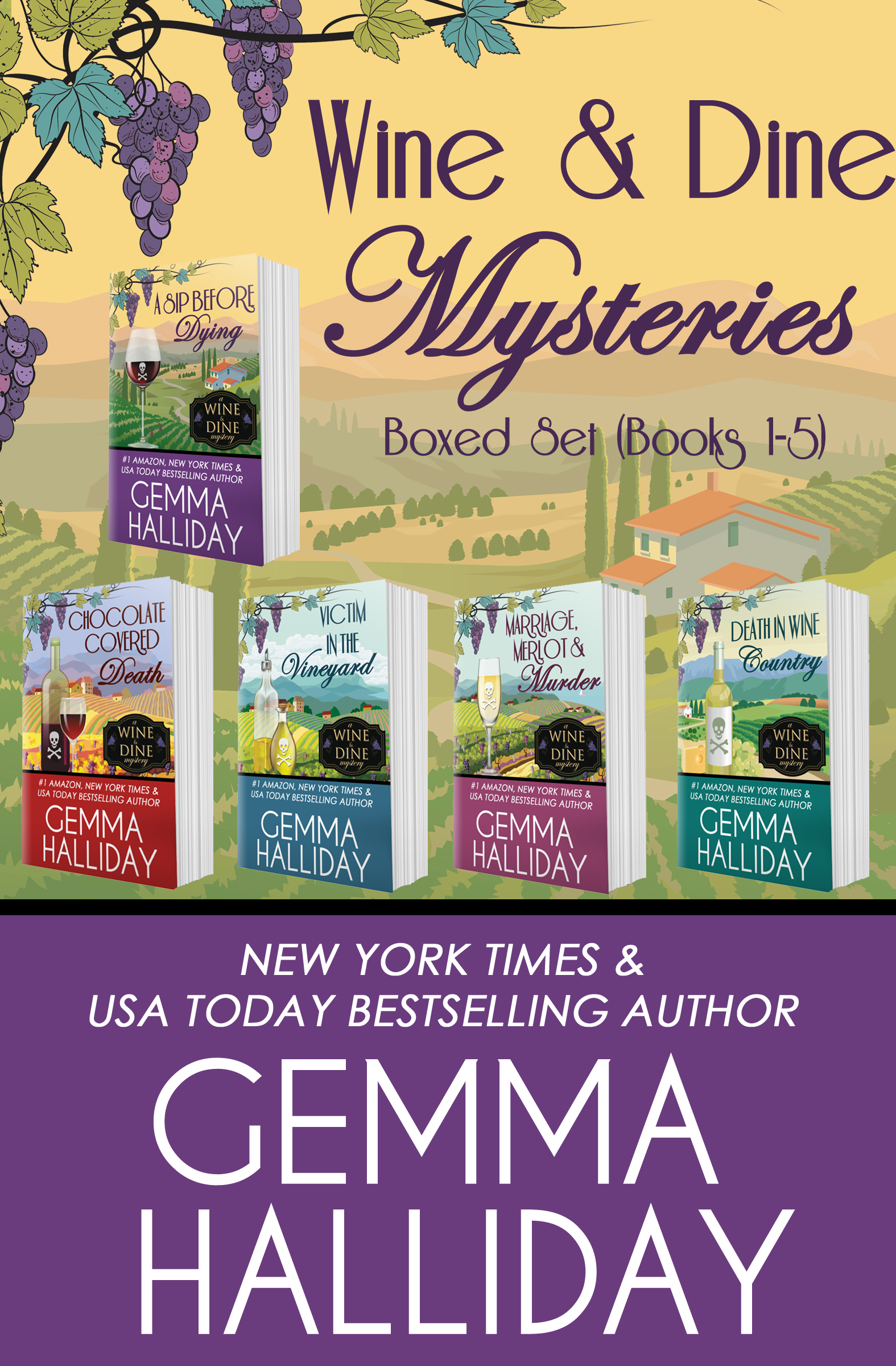 Cover image for Wine & Dine Mysteries Boxed Set (Books 1-5) [electronic resource] :