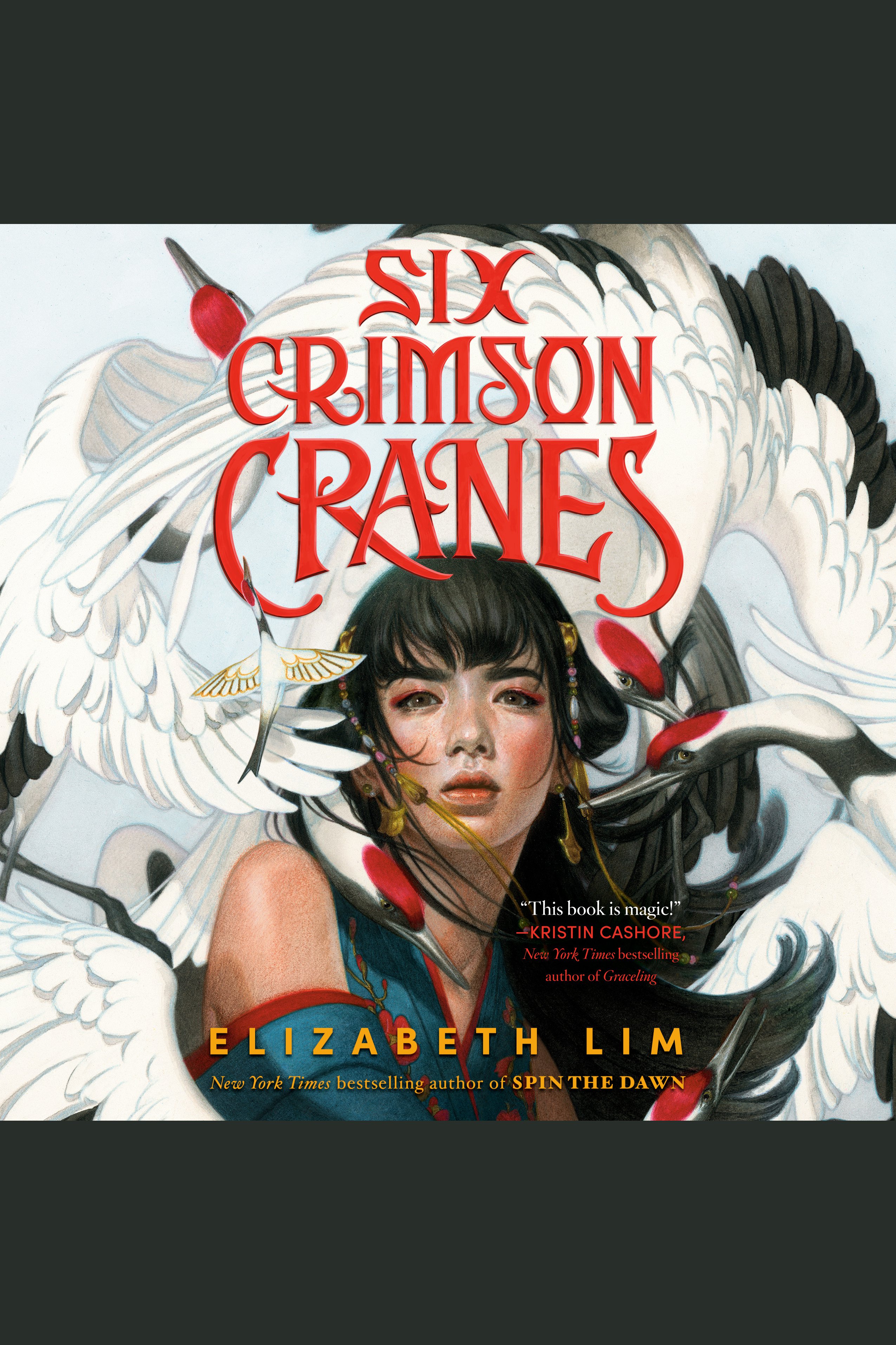 Six crimson cranes