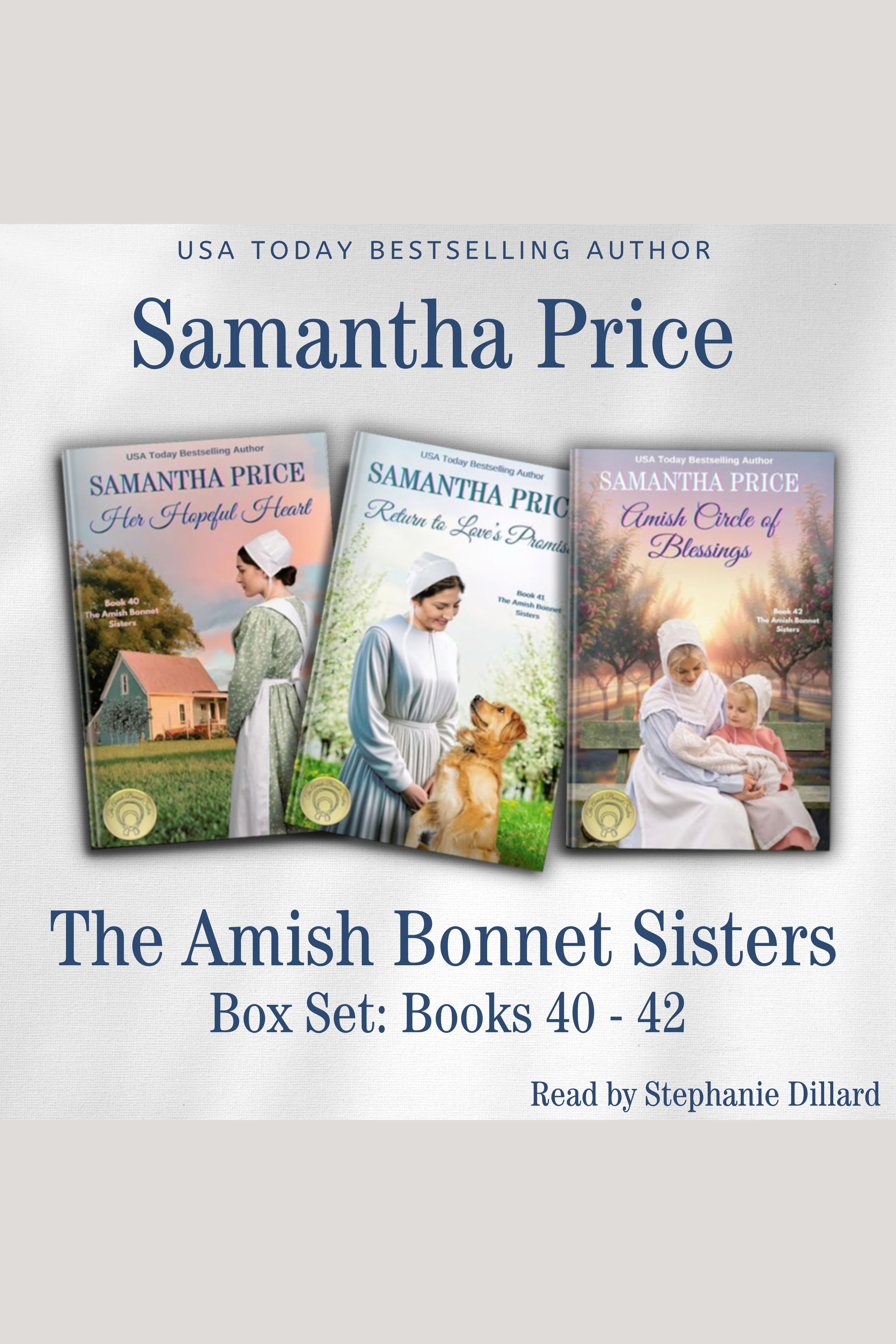 Cover image for Amish Bonnet Sisters Box Set, Volume 14 Books 40-42, The (Her Hopeful Heart, Return to Love's Promise, Amish Circle of Blessings) [electronic resource] : Amish Romance Novels