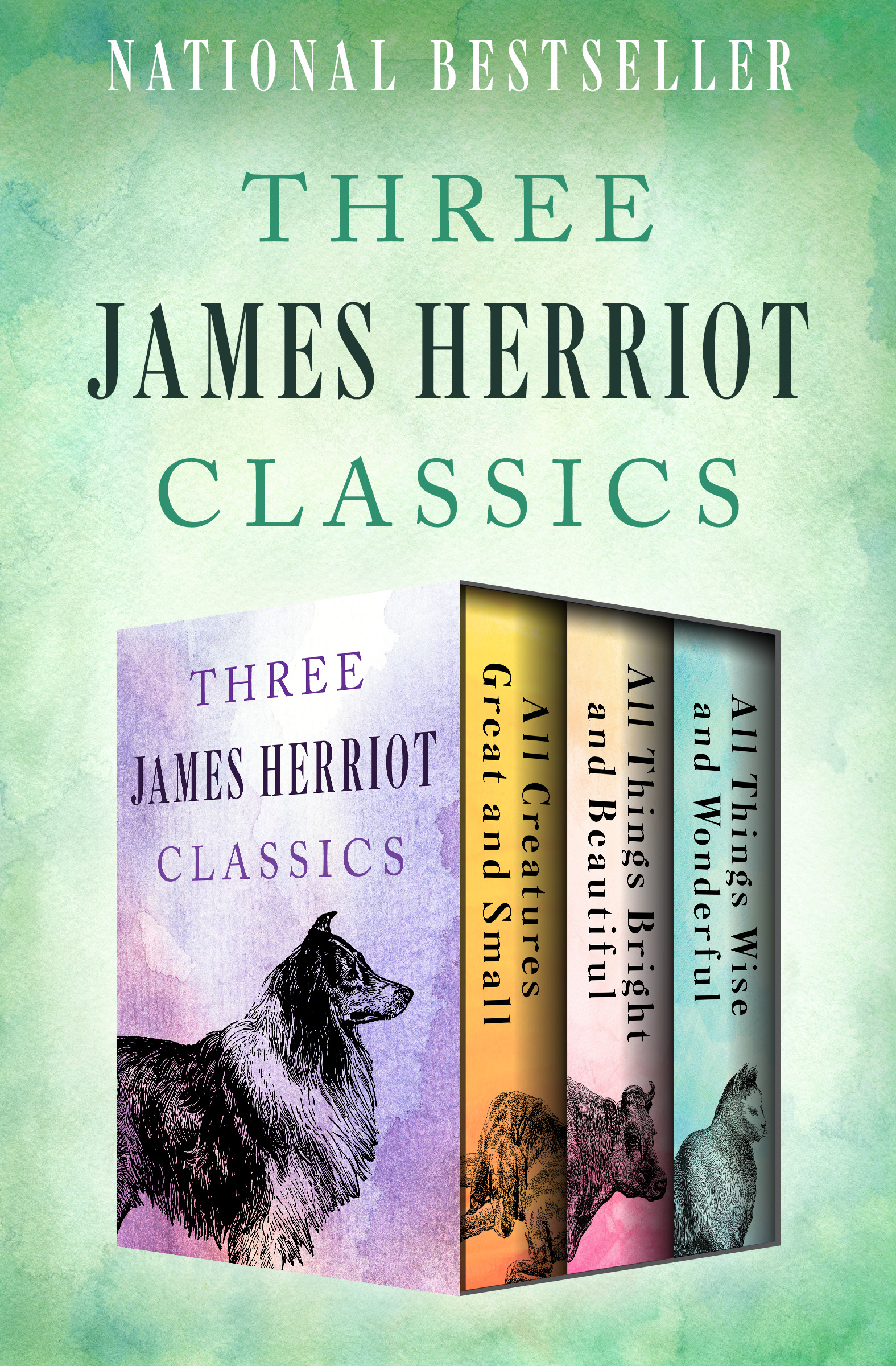 Three James Herriot Classics All Creatures Great and Small, All Things Bright and Beautiful, and All Things Wise and Wonderful cover image