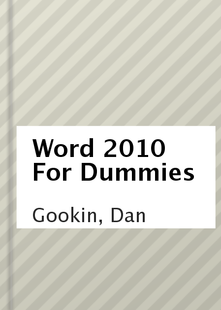 Word 2010 for dummies cover image